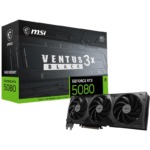MSI GeForce RTX 5080 VENTUS 3X OC BLACK graphics card with retail box